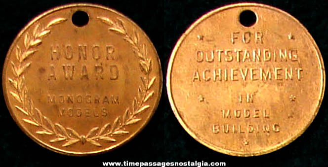 Old Monogram Model Kits Advertising Award Medal Coin