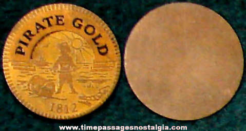 Old 1812 Pirate Gold Token Coin