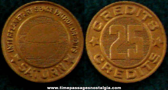 1953 Space Patrol Interplanetary 25 Credit Saturn Premium Token Coin