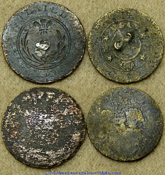 (2) Different Early Metal Clothing Buttons