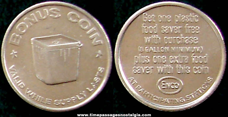 Old ENCO Gas Station Advertising Premium Token Coin