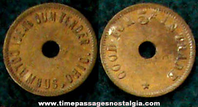 Old Ideal Gum Vender Machine Advertising Token Coin