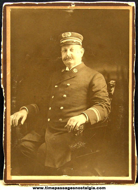 Old Chief Engineer In Uniform Photograph Card