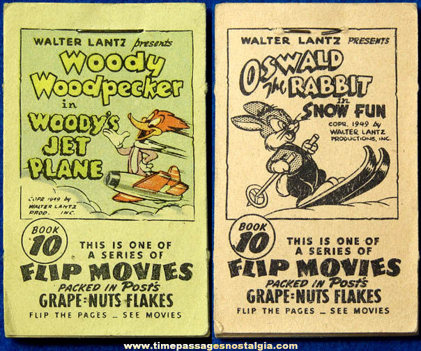 ©1949 Woody Woodpecker & Oswald Rabbit Post Cereal Prize Flip Book