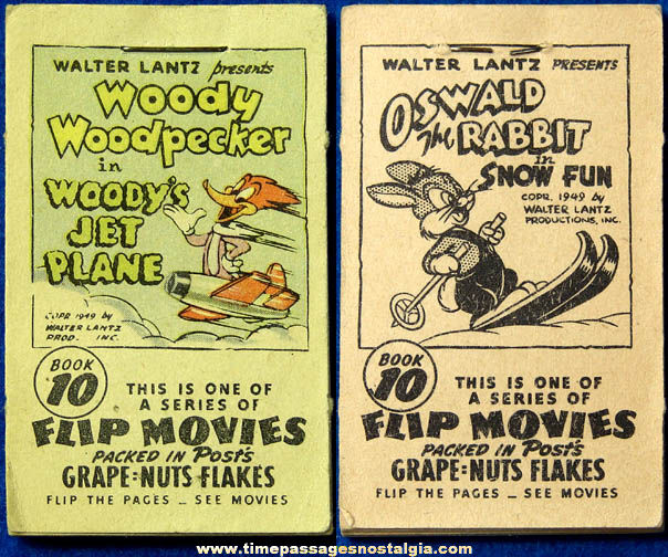 1949 Woody Woodpecker & Oswald Rabbit Post Cereal Prize Flip Book