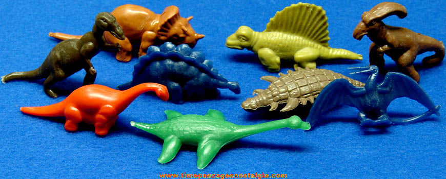 (9) Different 1957 Nabisco Cereal Prize Dinosaur Play Set Figures