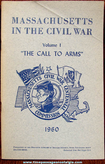 1960 Massachusetts In The Civil War Centennial Booklet