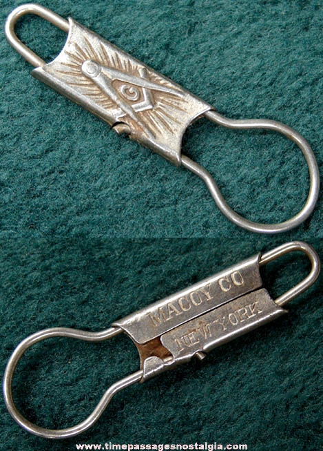Old Metal Masonic Fraternal Advertising Key Ring