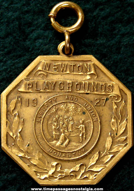 1927 Newton Massachusetts Playgrounds Commemorative Medal Fob