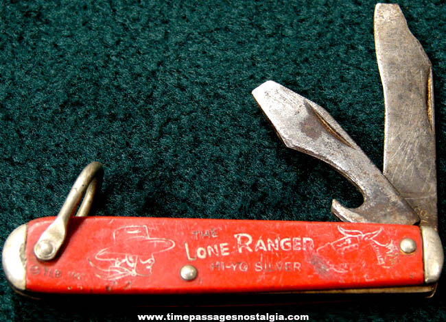 Old Lone Ranger & Silver Western Hero Character Pocket Knife