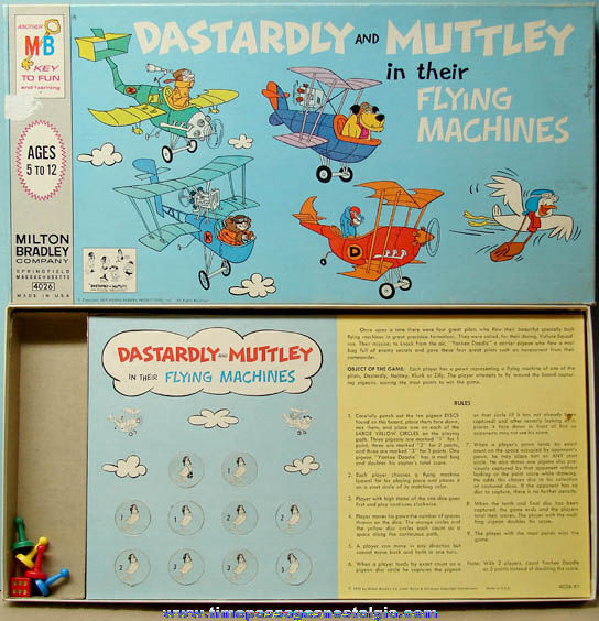 ©1969 Dastardly & Muttley Cartoon Character Board Game