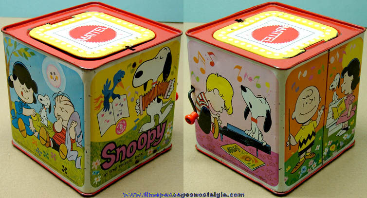 1966 Mattel Snoopy & Peanuts Character Toy Jack in a Box