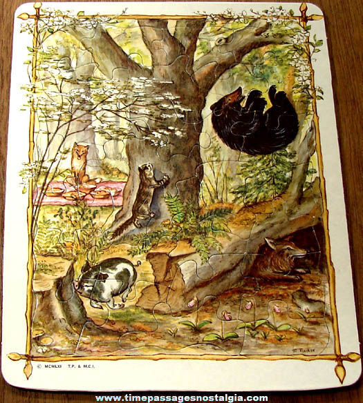 (4) Boxed ©1963 Tasha Tudor Fairy Tale Character Jigsaw Puzzles