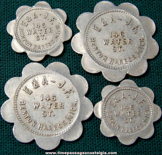 (4) Old Matching Benton Harbor Michigan Good For Advertising Token Coins