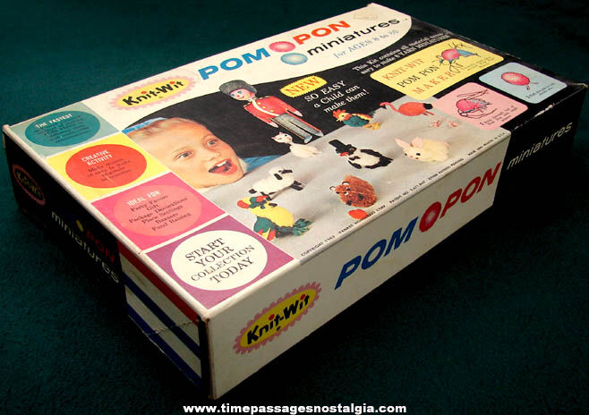 Boxed 1963 Knit Wit Pom Pon Miniatures Craft Kit