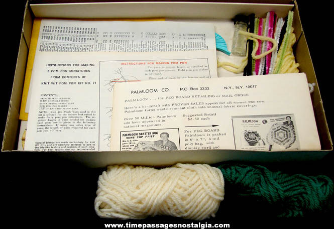 Boxed 1963 Knit Wit Pom Pon Miniatures Craft Kit