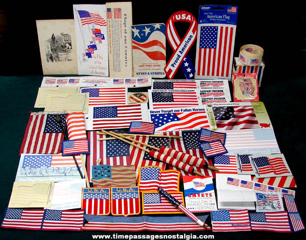 (150) Small American Flags & Flag Related Items