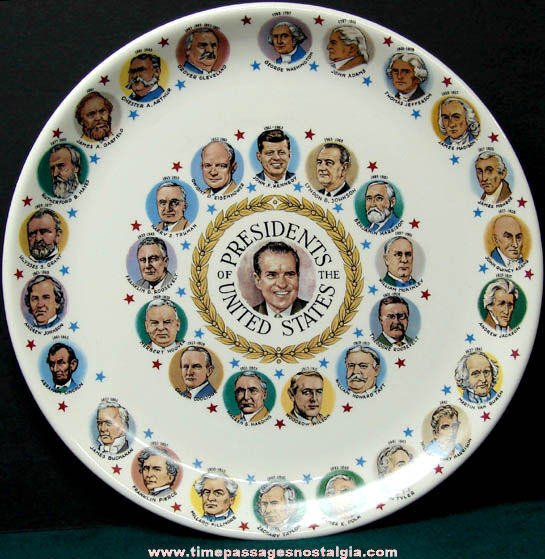 Old Porcelain or Ceramic United States President Plate