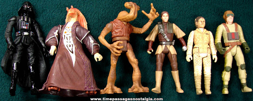 (6) Different Old Star Wars Character Toy Action Figures