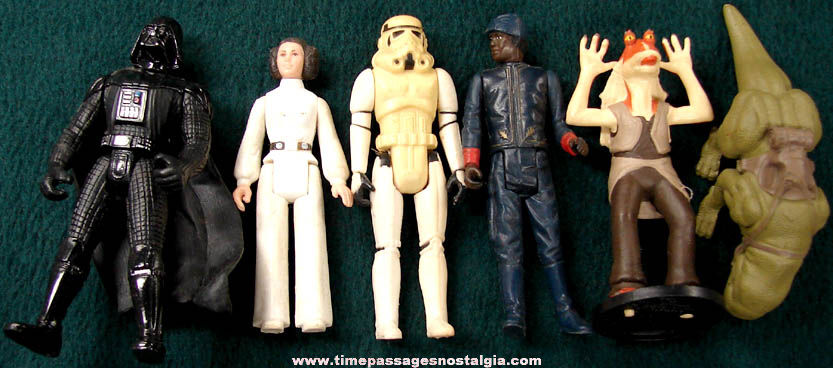 (6) Different Old Star Wars Character Toy Action Figures