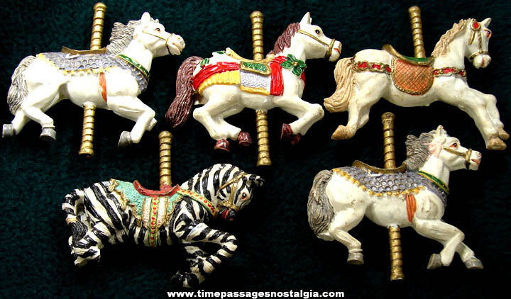 (5) Colorful Carousel Horse Refrigerator Magnets