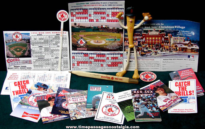 (21) Old Boston Red Sox Advertising Baseball Items