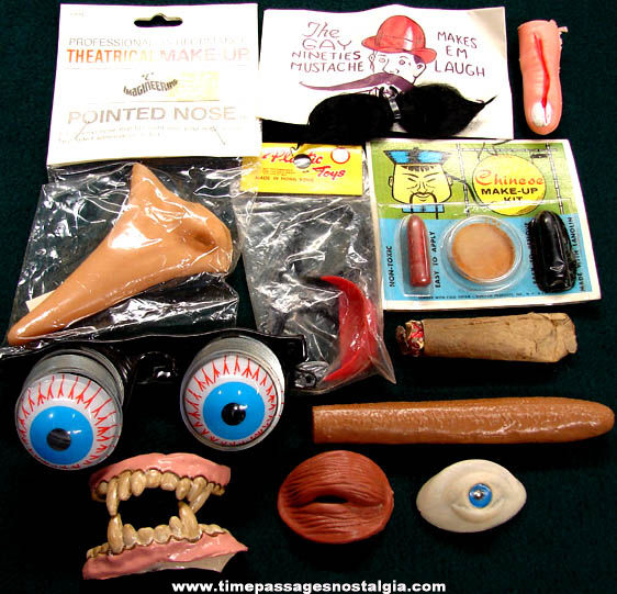 (13) Old Toy Novelty Joke Disguise Items