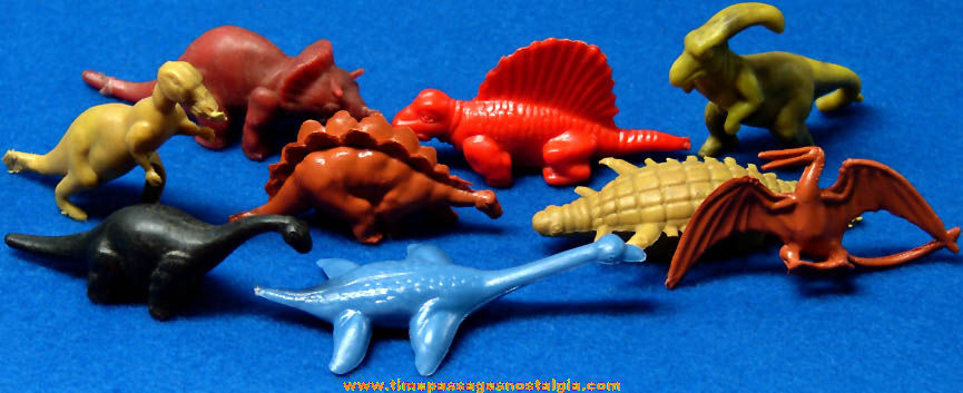 (9) Different 1957 Nabisco Cereal Prize Dinosaur Play Set Figures