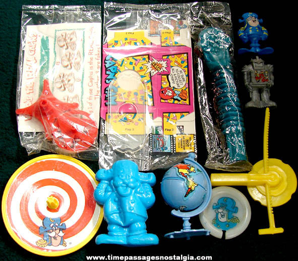 (10) Different Old Cap’n Crunch Cereal Box Prize Toys