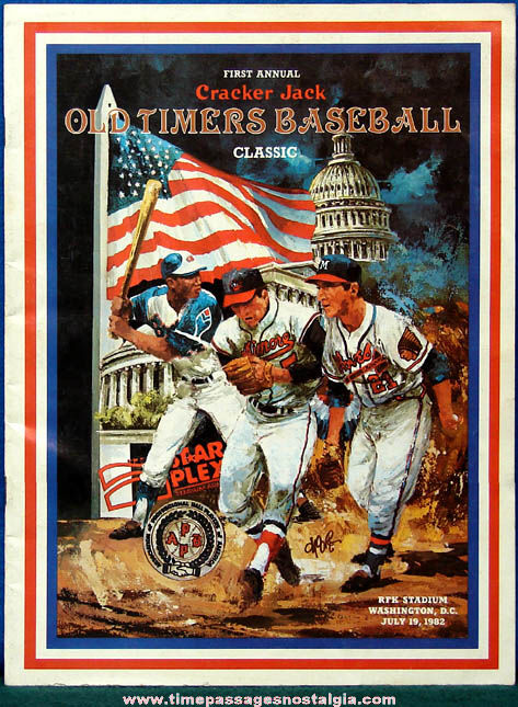 1982 First Annual Cracker Jack Old Timers Baseball Classic Program Book