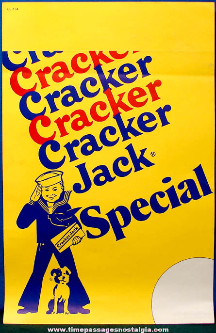 Colorful Old Unused Cracker Jack Advertising Special Store Poster