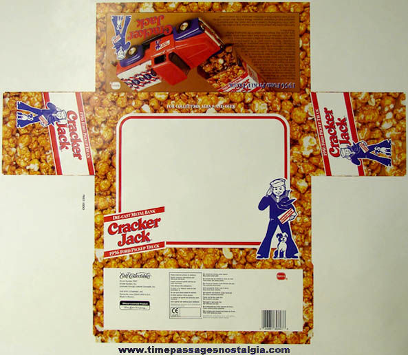 Unused 1996 Cracker Jack Advertising Ertl Truck Packaging Art