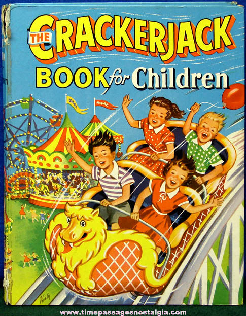 Colorful Old Hard Back Cracker Jack Book For Children