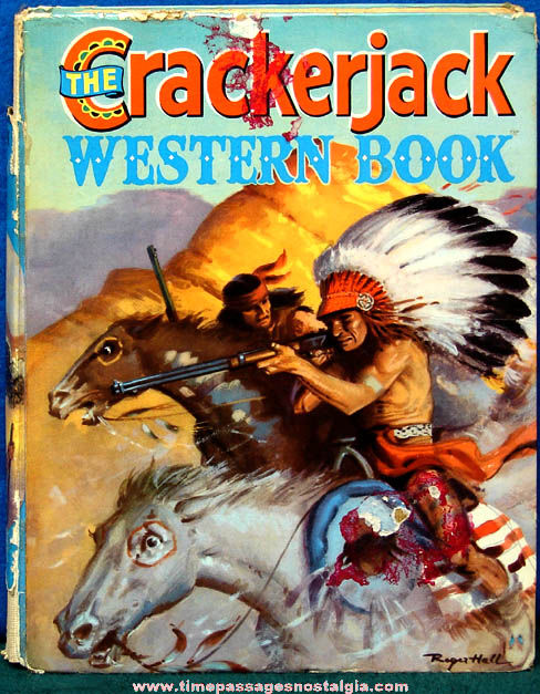 Colorful Old Hard Back Cracker Jack Western Book