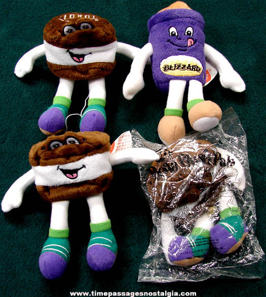 (4) 1999 Dairy Queen Advertising Premium Character Bean Plush Pal Dolls