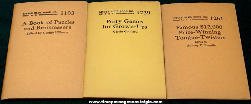 (3) Different Old Little Blue Book Information Booklets