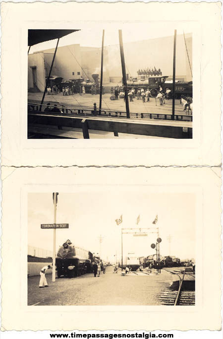 (2) 1939 New York World’s Fair Train Engine Photographs