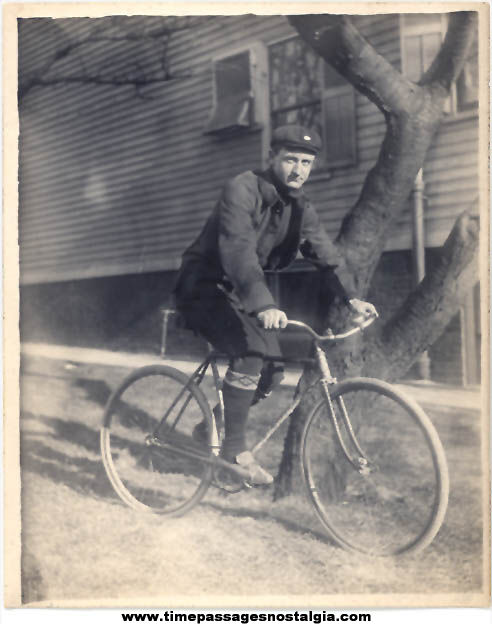 (5) Old Photographs of Young Men & Boys with Bicycles