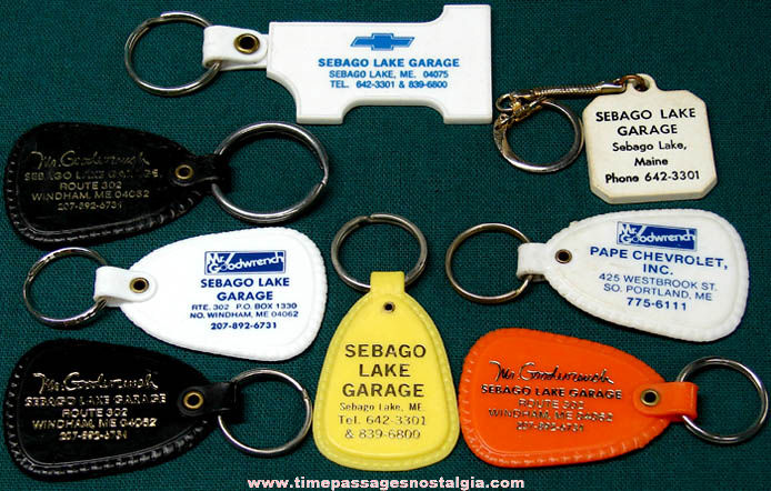 (8) Old Chevrolet Dealership & Garage Advertising Premium Key Rings
