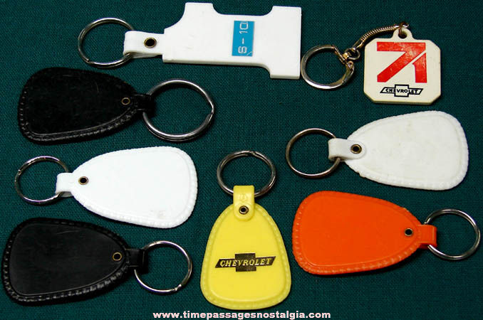 (8) Old Chevrolet Dealership & Garage Advertising Premium Key Rings