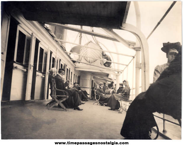 (4) 1908 Photographs of Passengers Onboard Steamships