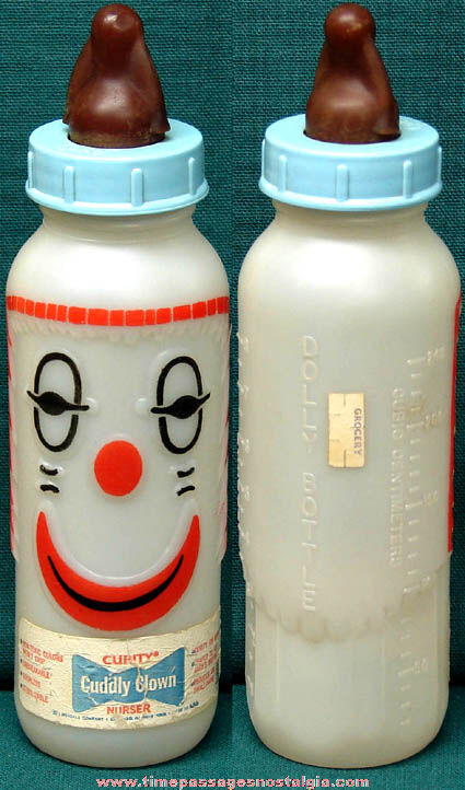 Old Unused Curity Cuddly Clown Nurser Baby Bottle