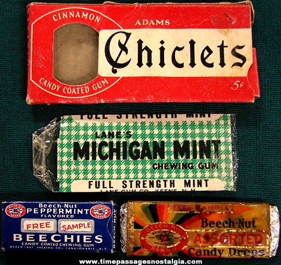 (4) Different Old Chewing Gum Advertising Packages