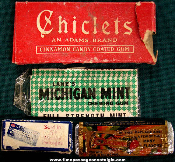 (4) Different Old Chewing Gum Advertising Packages
