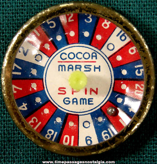 Old Cocoa Marsh Advertising Premium Miniature Roulette Wheel Game