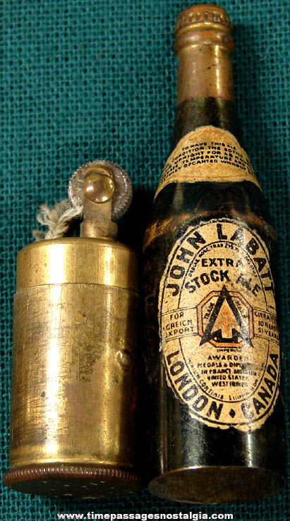 Old John Labatt Ale Advertising Premium Metal Cigarette Lighter