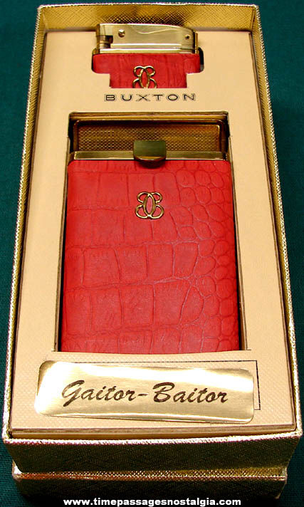 Old Unused Boxed Buxton Cigarette Case & Lighter Set