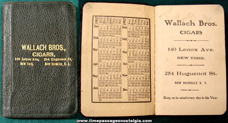 1907 Wallach Brothers Cigar Advertising Premium Calendar Diary Booklet