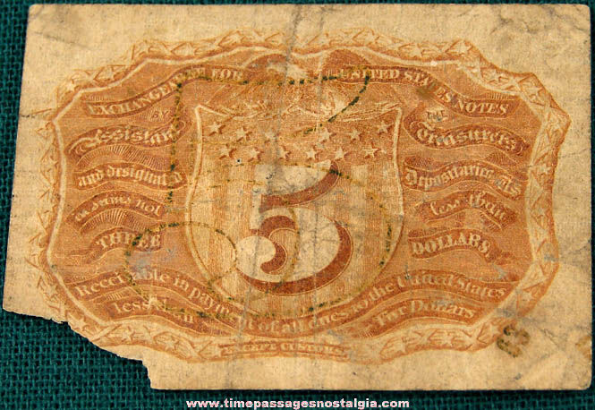 1863 United States Five Cent Fractional Currency Note