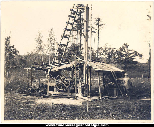 Early Unidentified Man With Oil Well Photograph